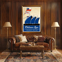 Valparaiso To New York Maritime Poster Vintage Wall Art