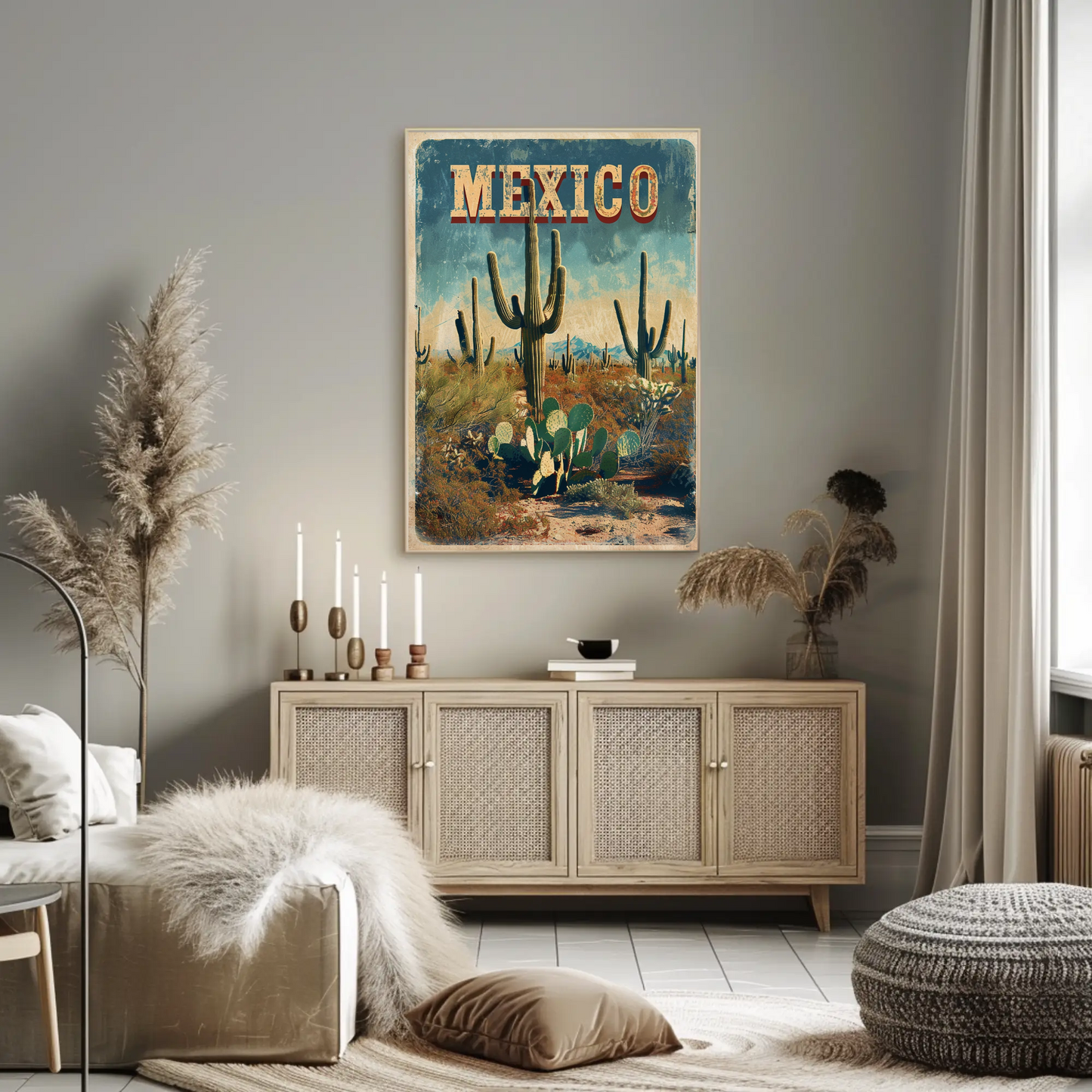 Mexico Desert Vintage Poster