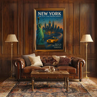 New York City Iconic Poster Vintage Travel Wall Art