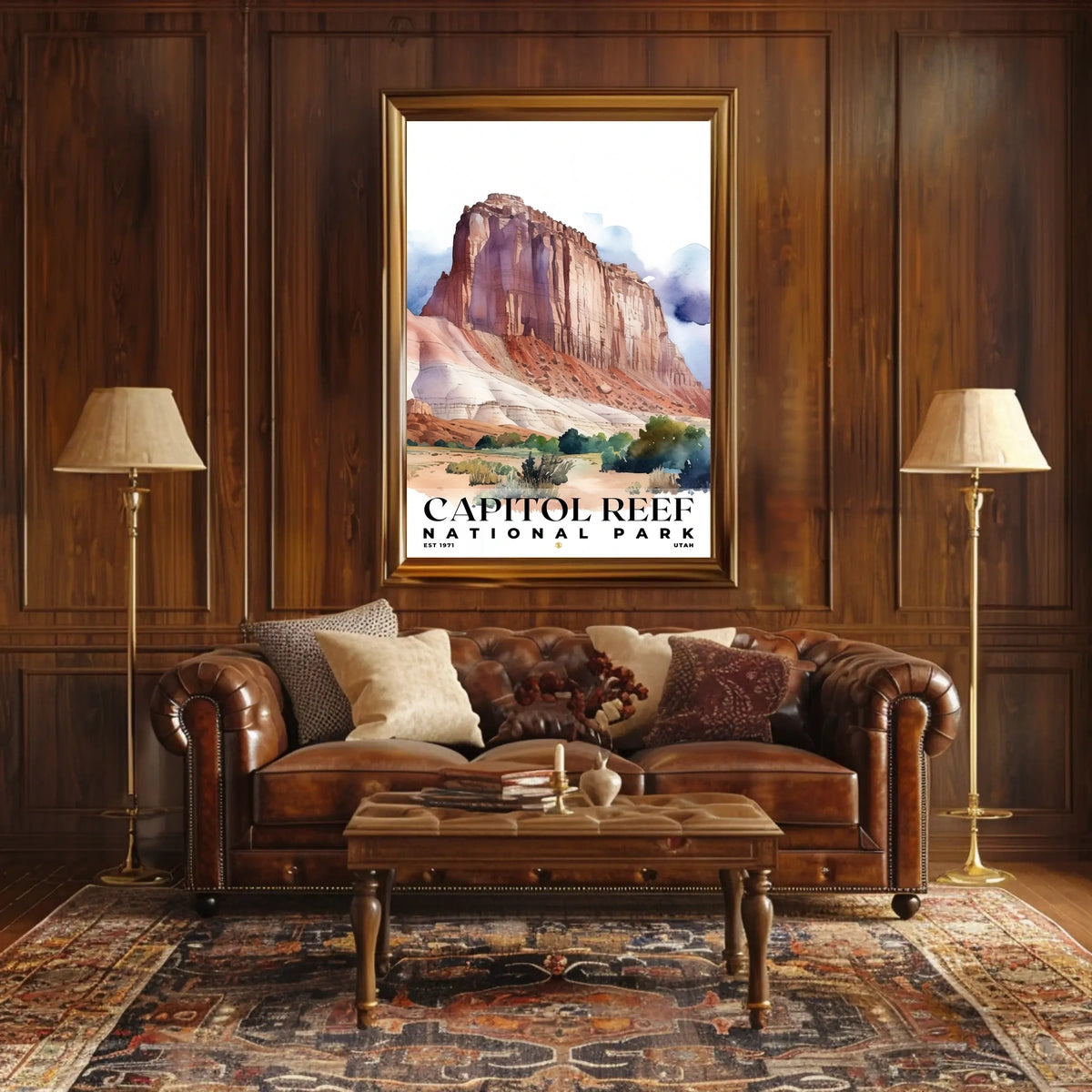 Capitol Reef Watercolor Wall Art Poster