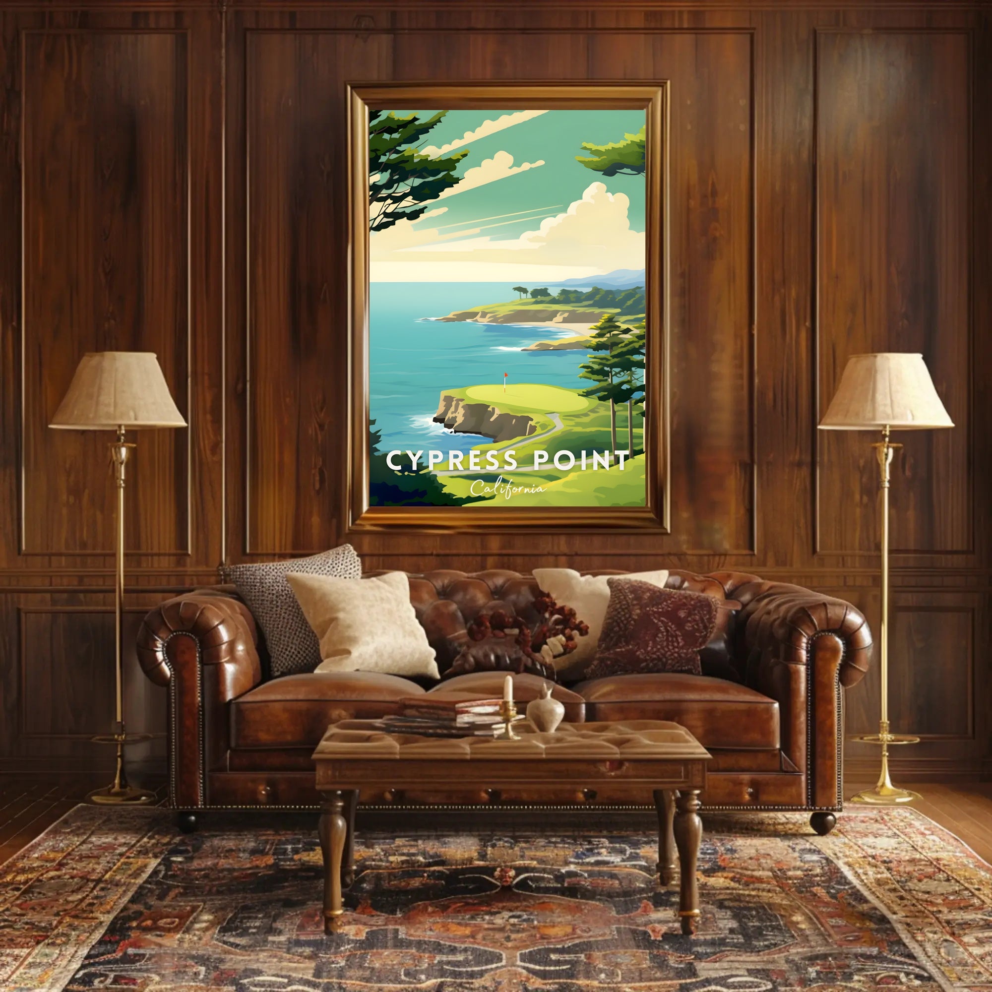 Cypress Point Coastal Golf Travel Poster