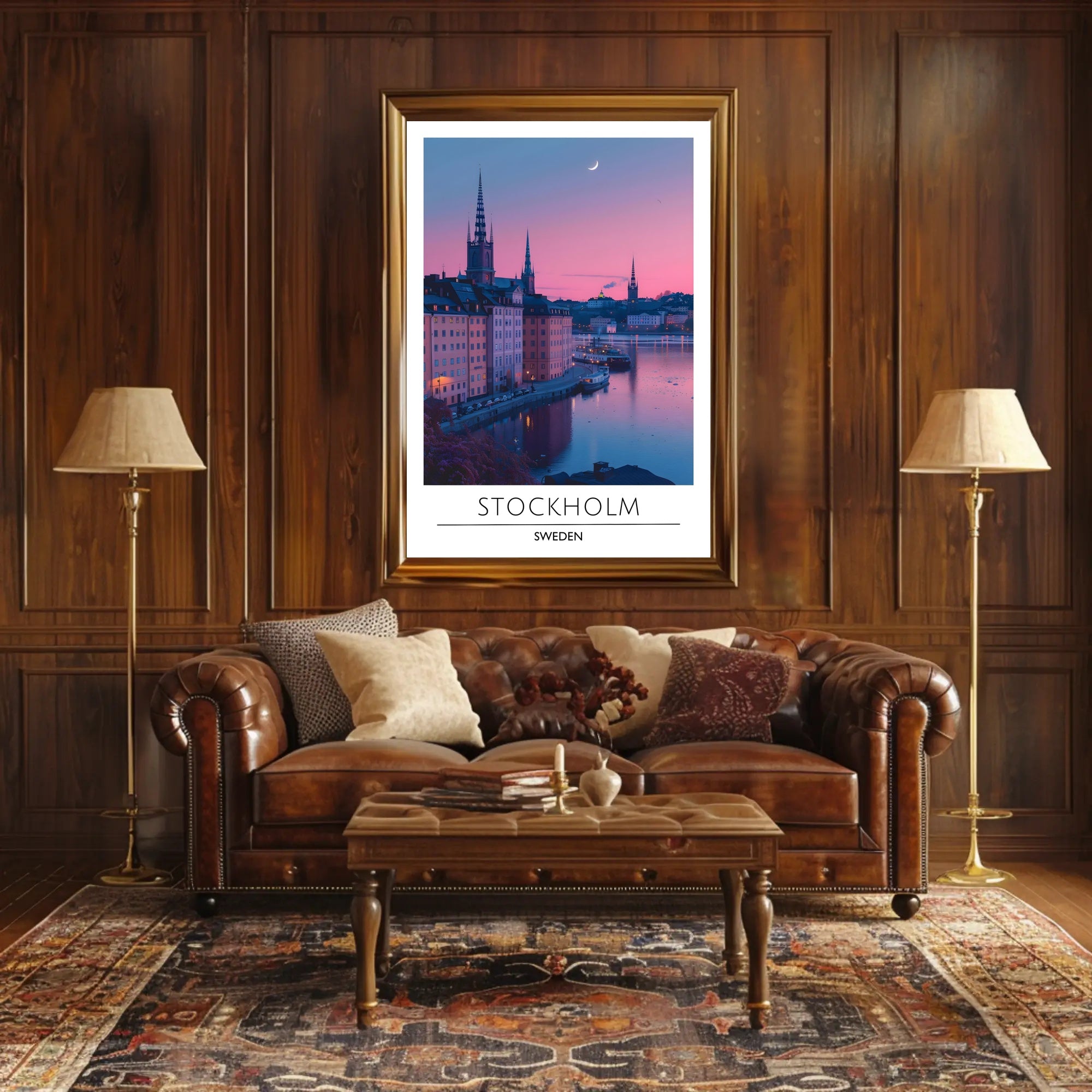 Serene Evening View of Stockholm Urban Cityscape Poster