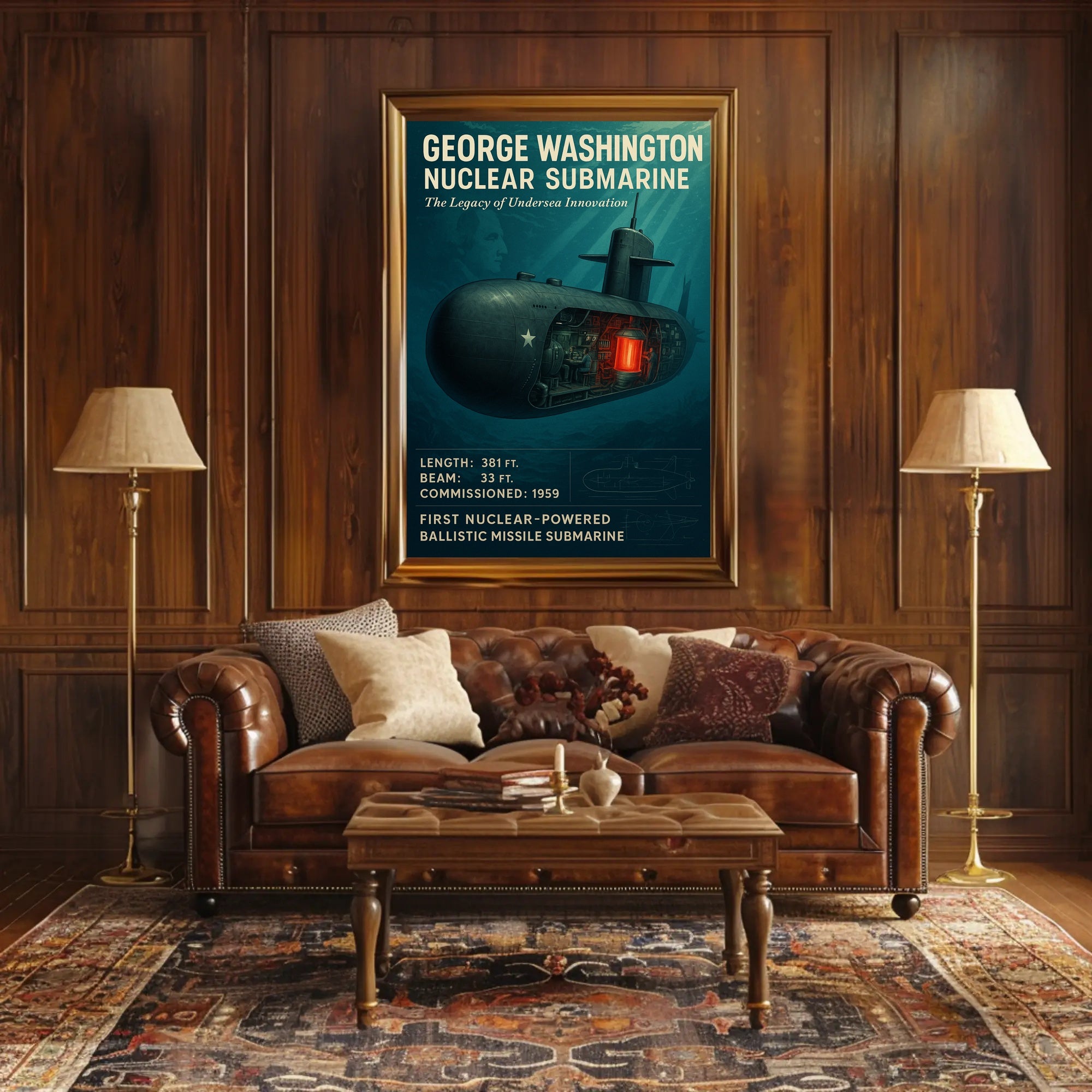 George Washington Nuclear Submarine Poster PosterGoat