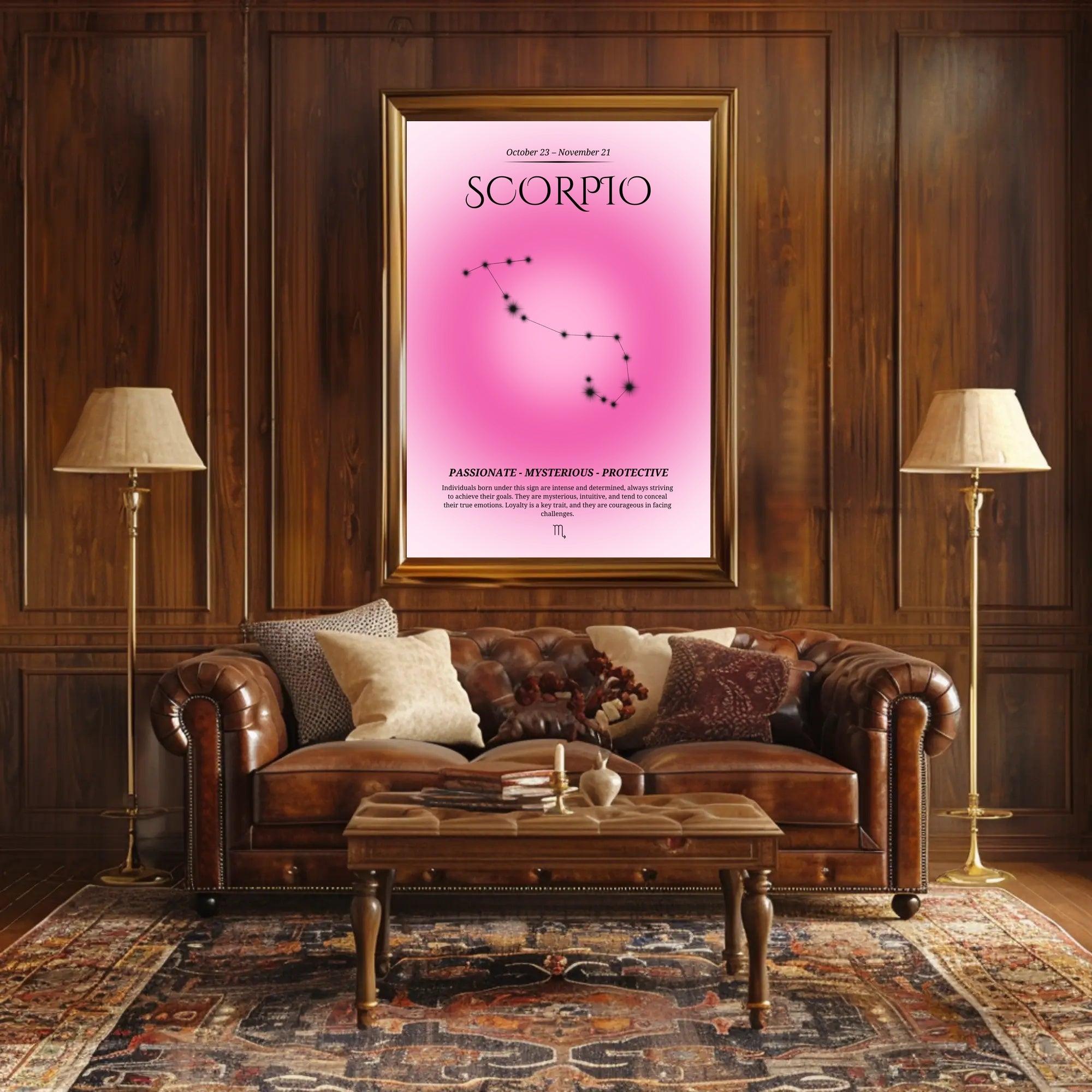 Scorpio Zodiac Mystical Minimalist Art Space or Astronomy Poster PosterGoat