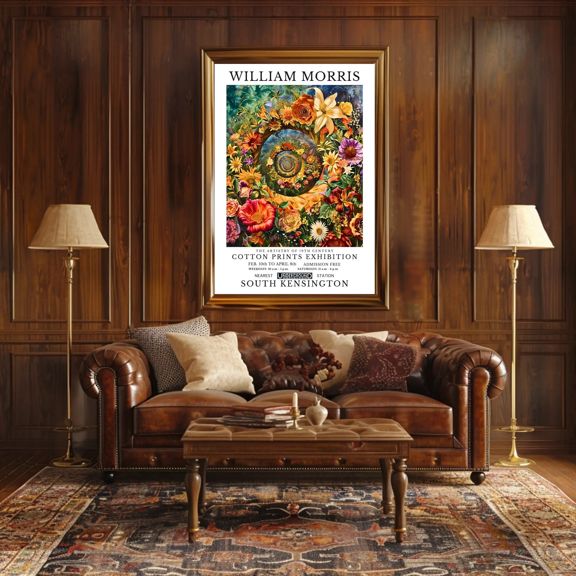William Morris Cotton Prints Exhibition Poster