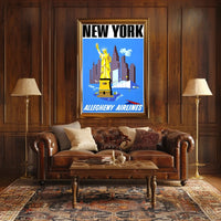 New York City Poster Abstract Iconic Travel Wall Art