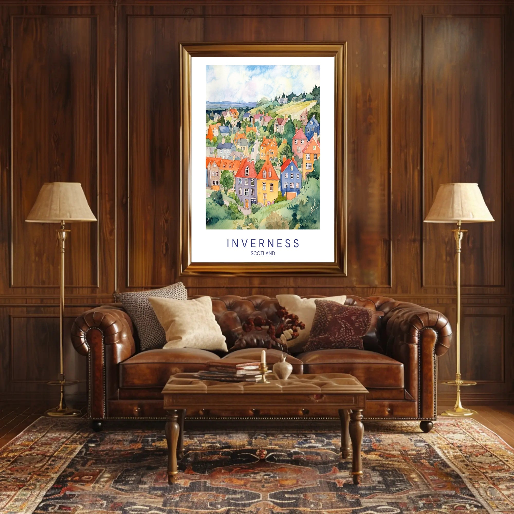 Inverness Scenic Illustration Poster PosterGoat