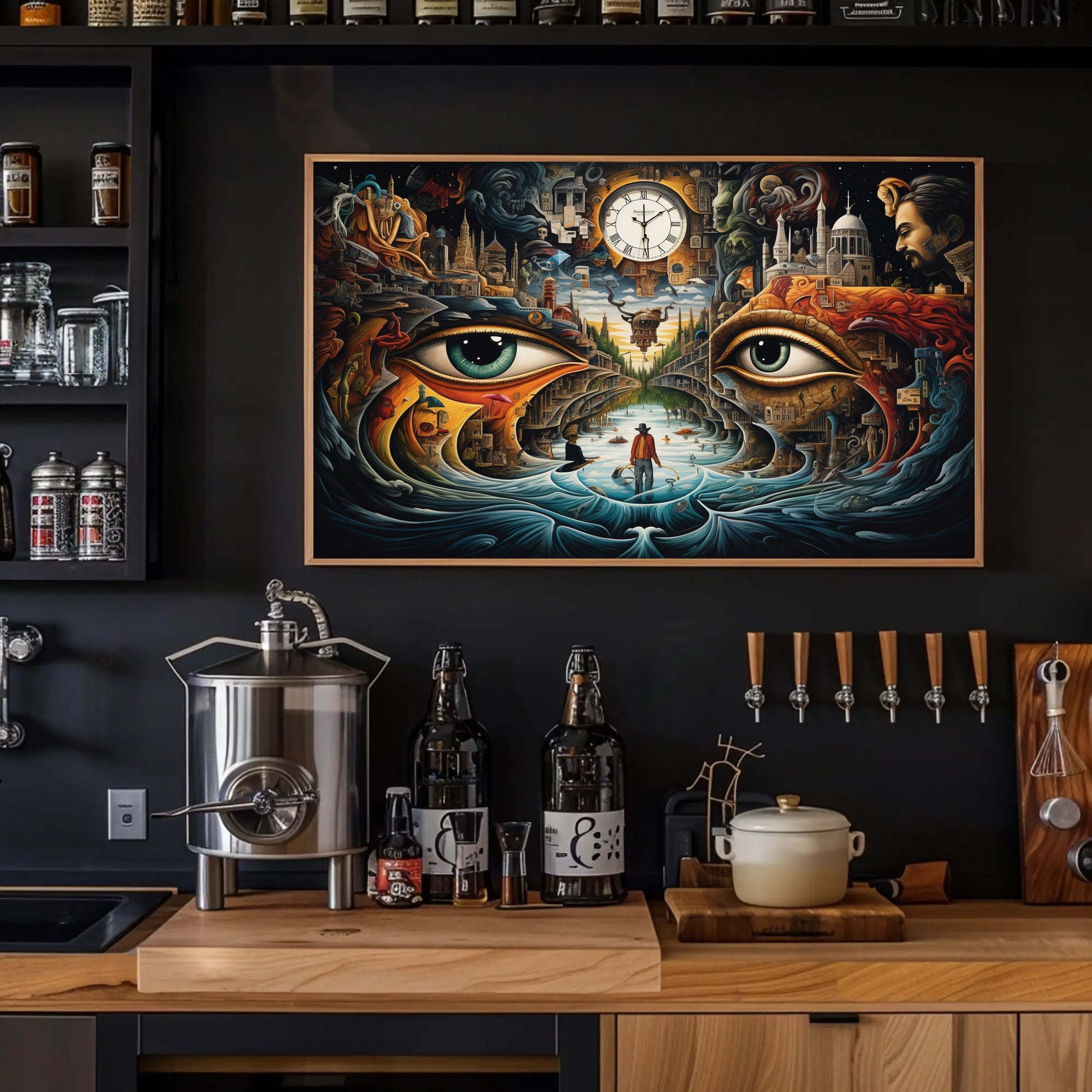 Explorative Imagination Surrealistic Urban Cityscape Artistic Poster