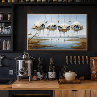 Surreal Floating Eyes Artistic Poster