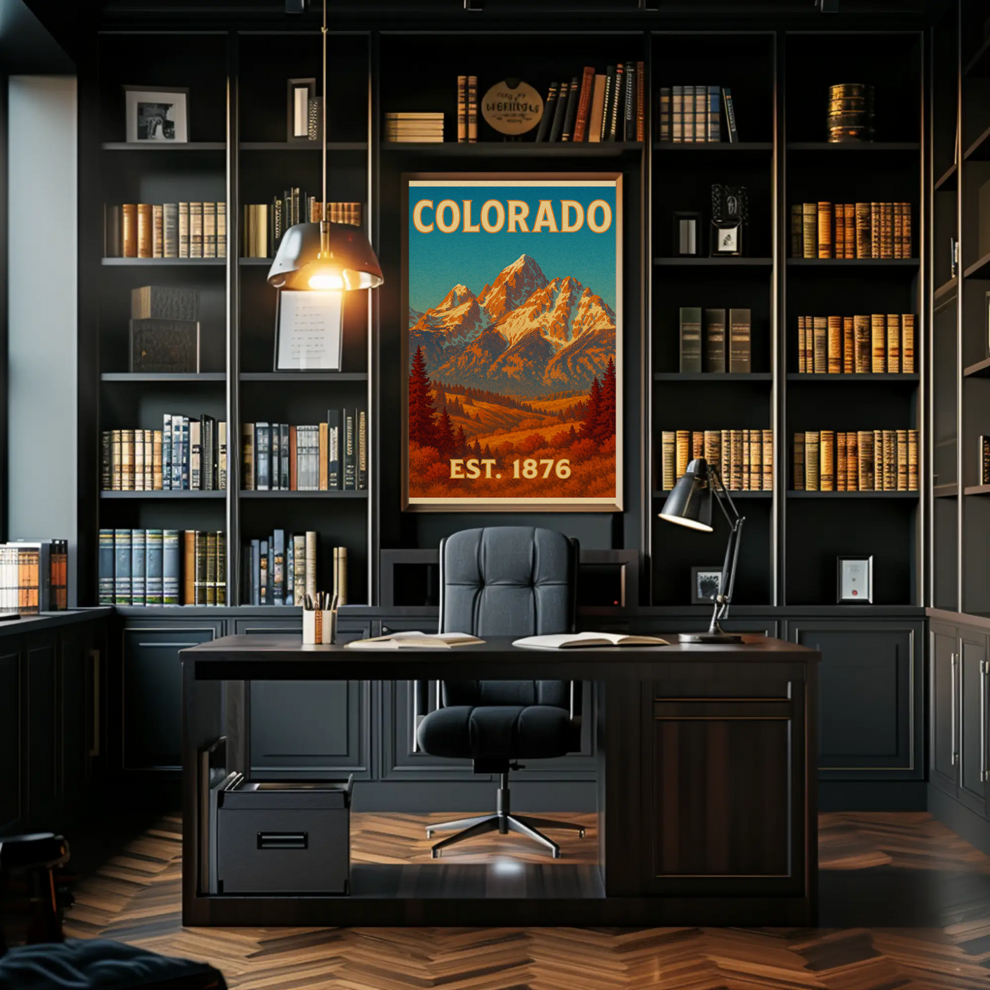 Colorado Rocky Mountains Sunset Est 1876 Travel Poster