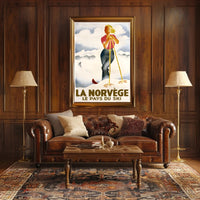 La Norvège: Le Pays du Ski Poster PosterGoat