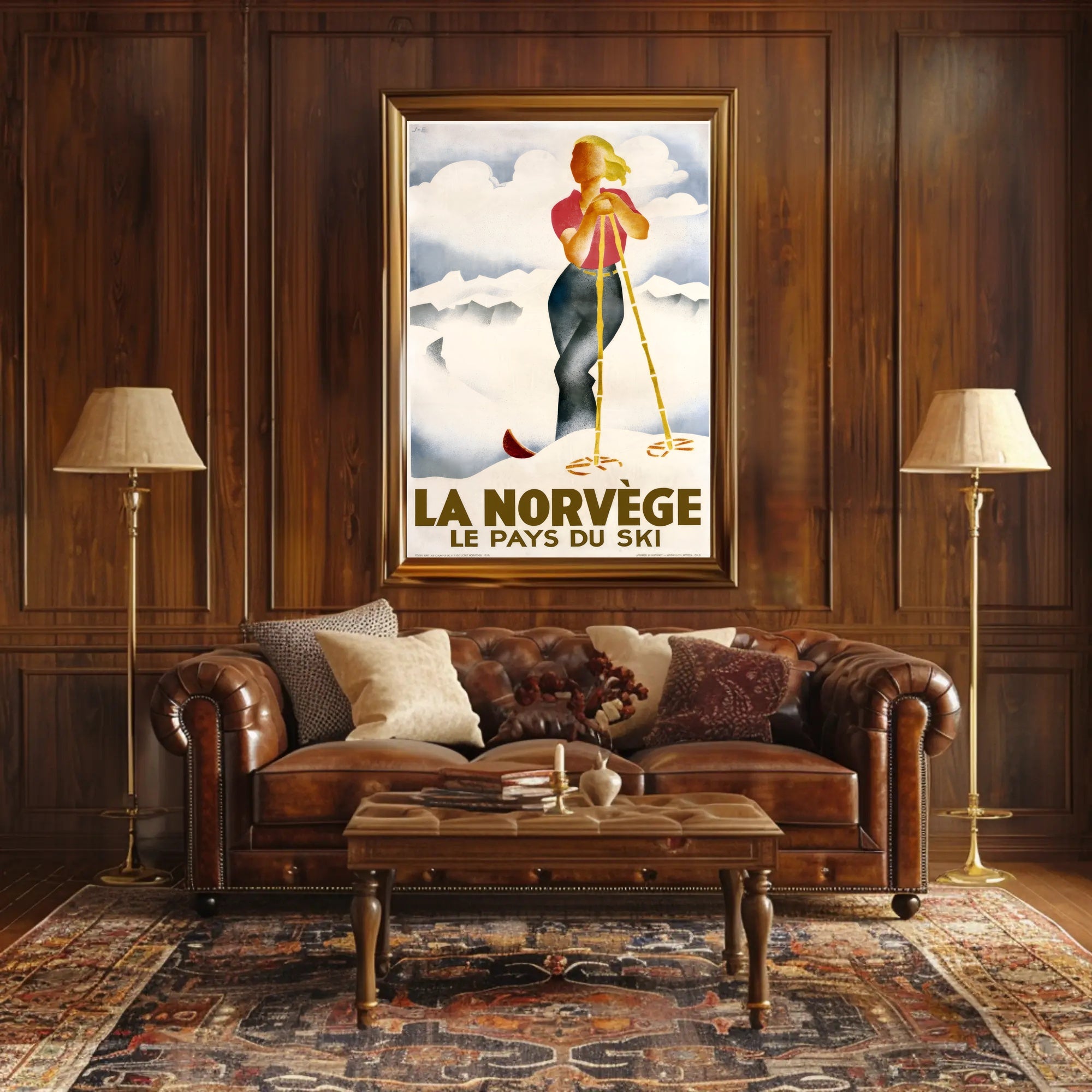 La Norvège: Le Pays du Ski Poster PosterGoat