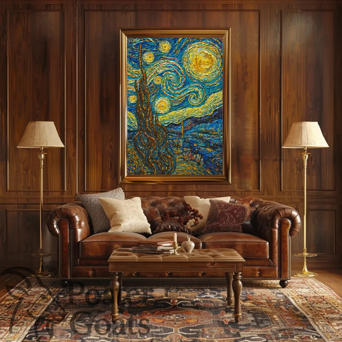 Starry Night Inspired Artistic Poster