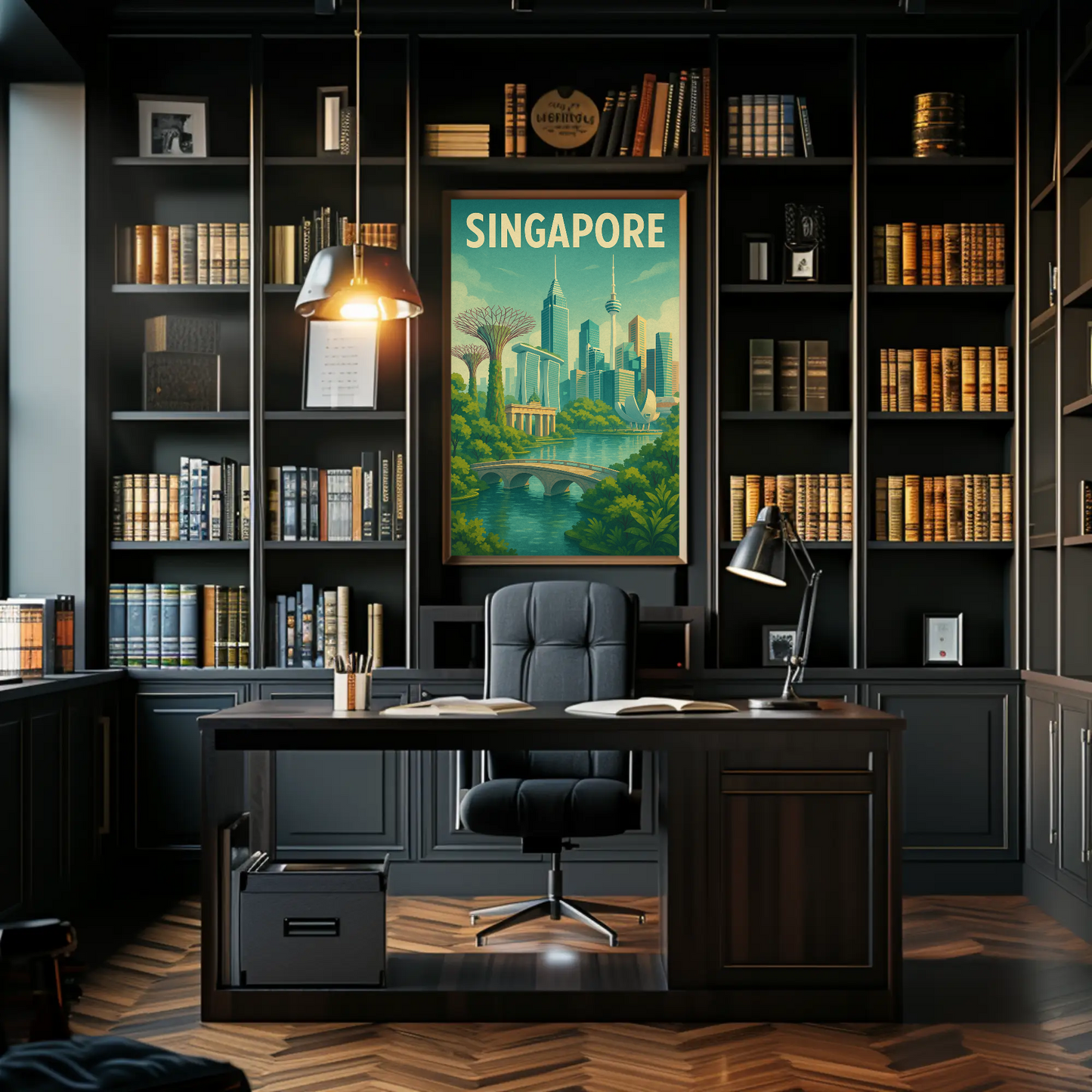 Singapore Marina Bay Gardens Travel Poster