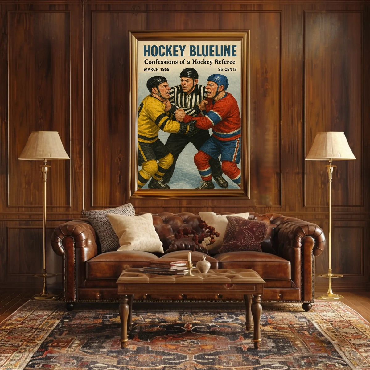 Hockey Blueline March 1959 Poster