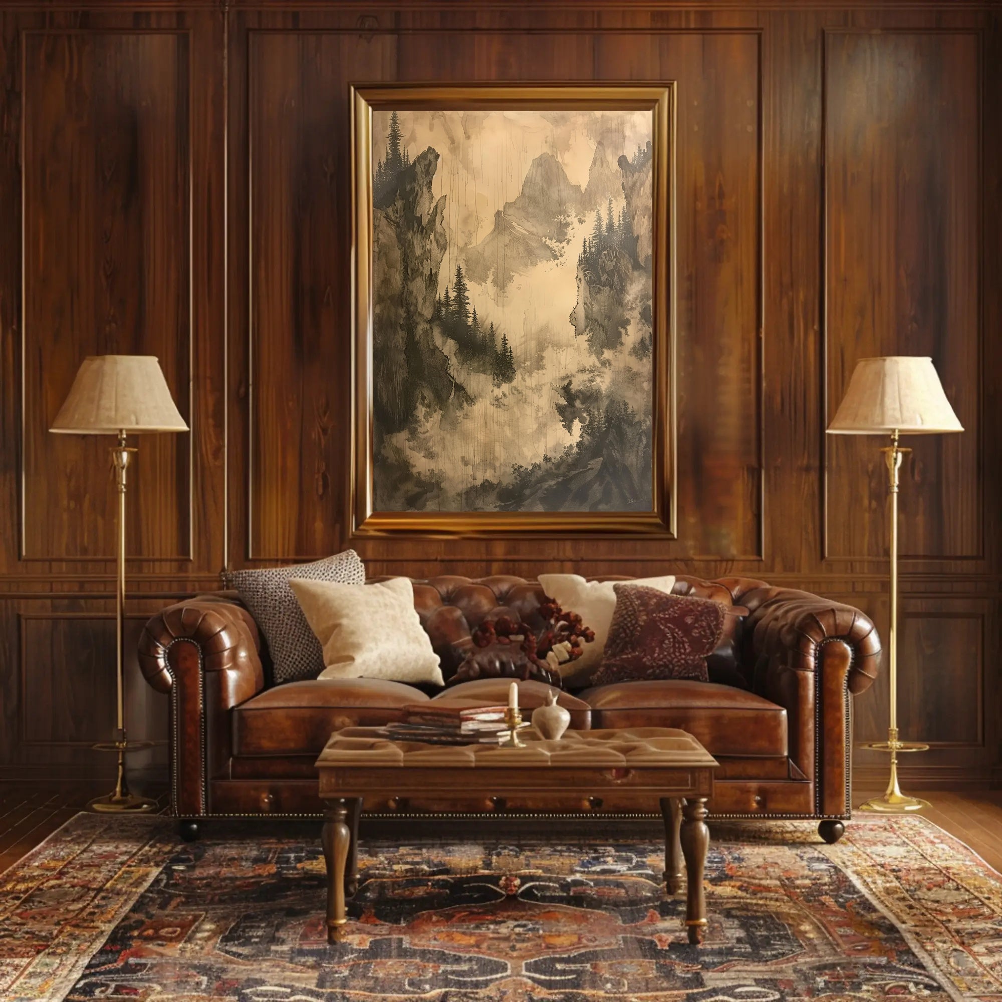 Misty Mountain Landscape Poster