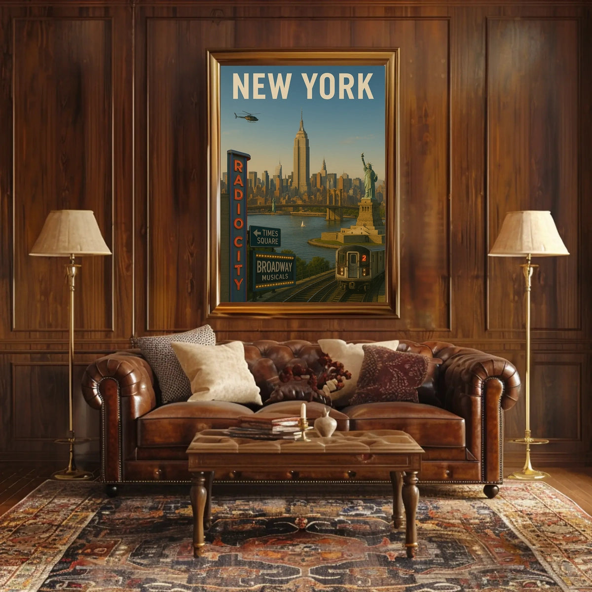 New York City Skyline Cityscape Poster Modern Wall Art