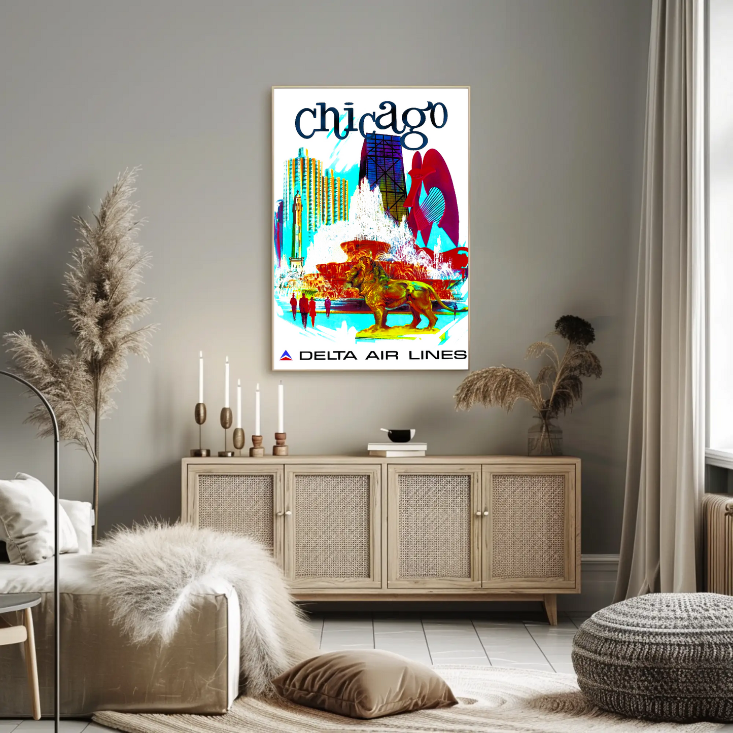 Chicago Vintage Travel Air Lines Poster