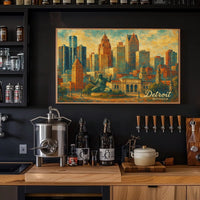 Detroit Skyline Art Poster