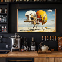 Surreal Floating Structures in Futuristic Sci-Fi Poster