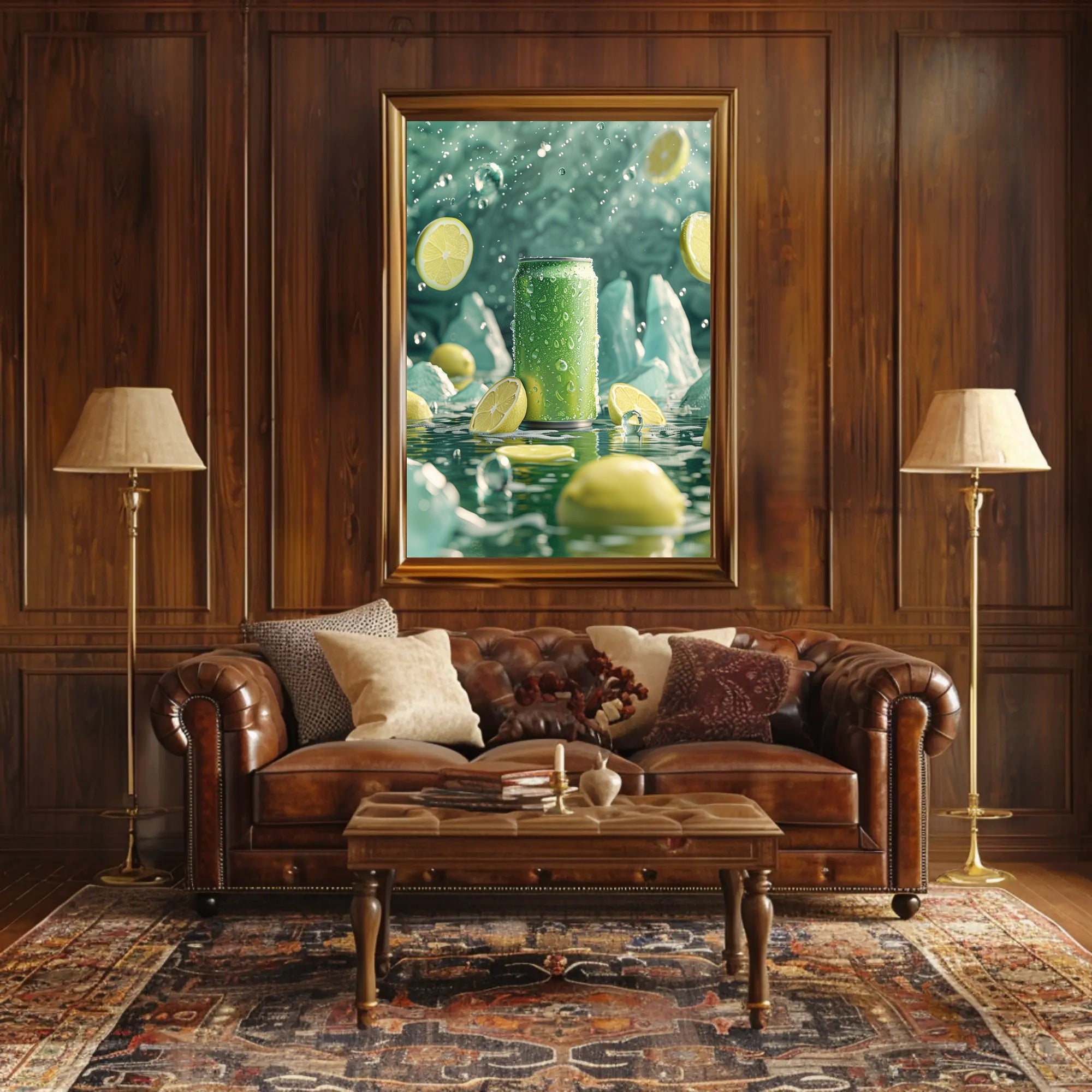 Refreshing Citrus Beverage Can Art Poster PosterGoat