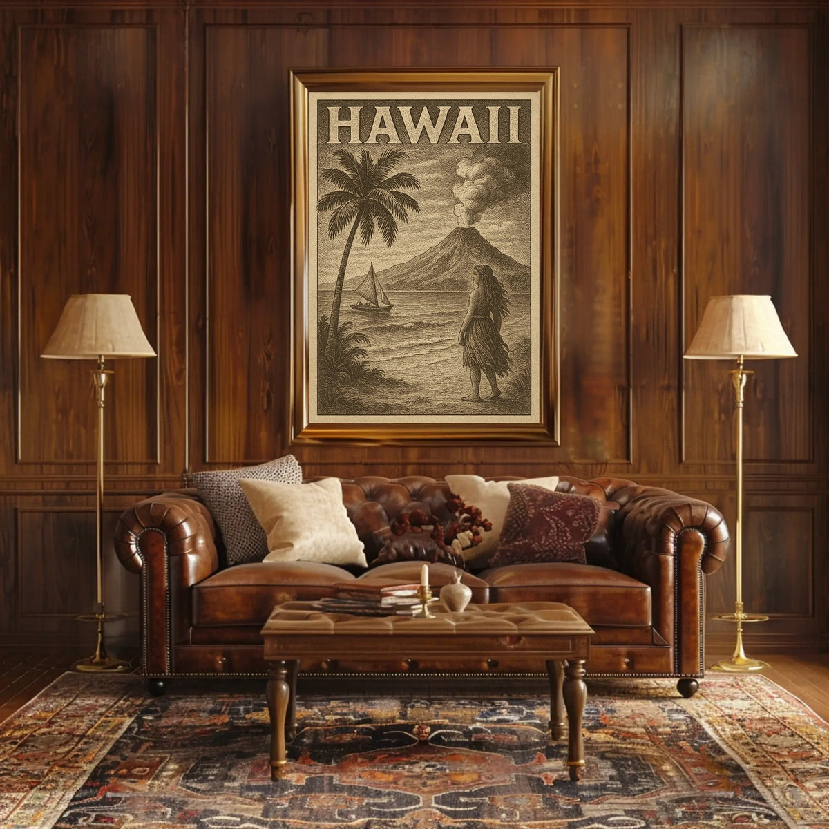 Hawaii Vintage Travel Decor Poster