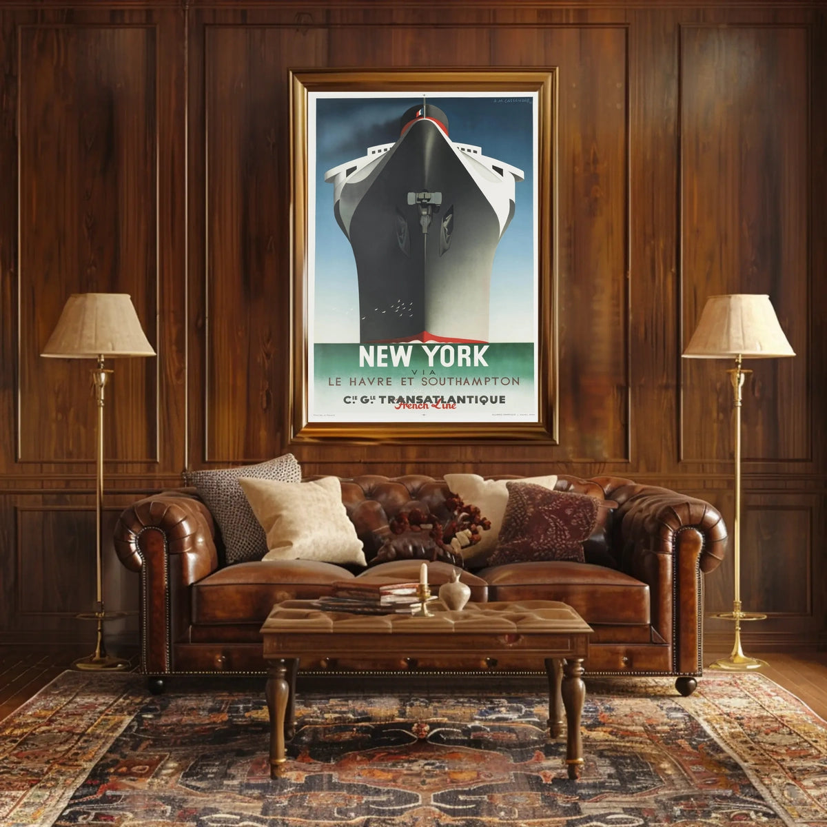 Transatlantic Ocean Liner Poster Vintage Travel Wall Art