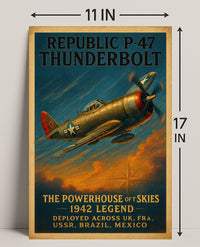 Republic P-47 Thunderbolt WWII Fighter Aircraft Poster