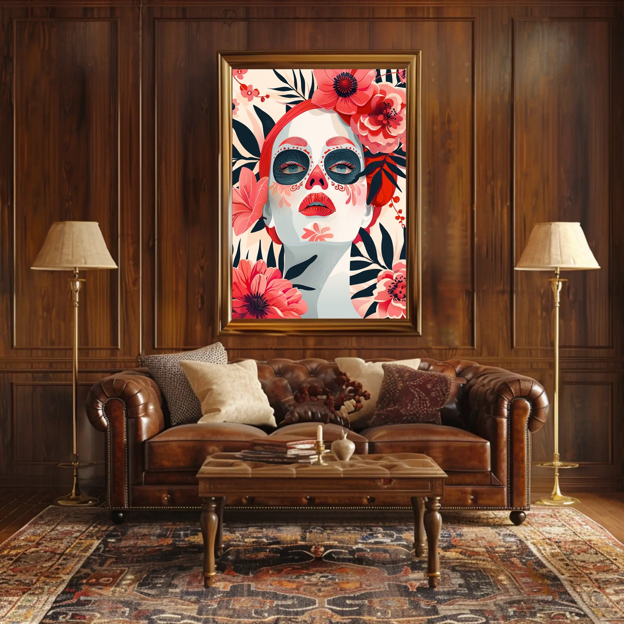 Dia de los Muertos Celebration Art Poster PosterGoat