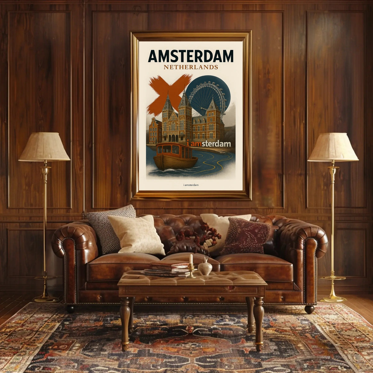 Amsterdam Netherlands Travel Poster