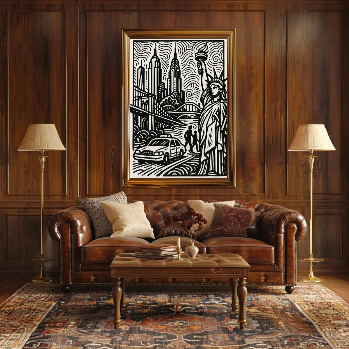 New York City Poster Minimalist Skyline Wall Art Home Decor