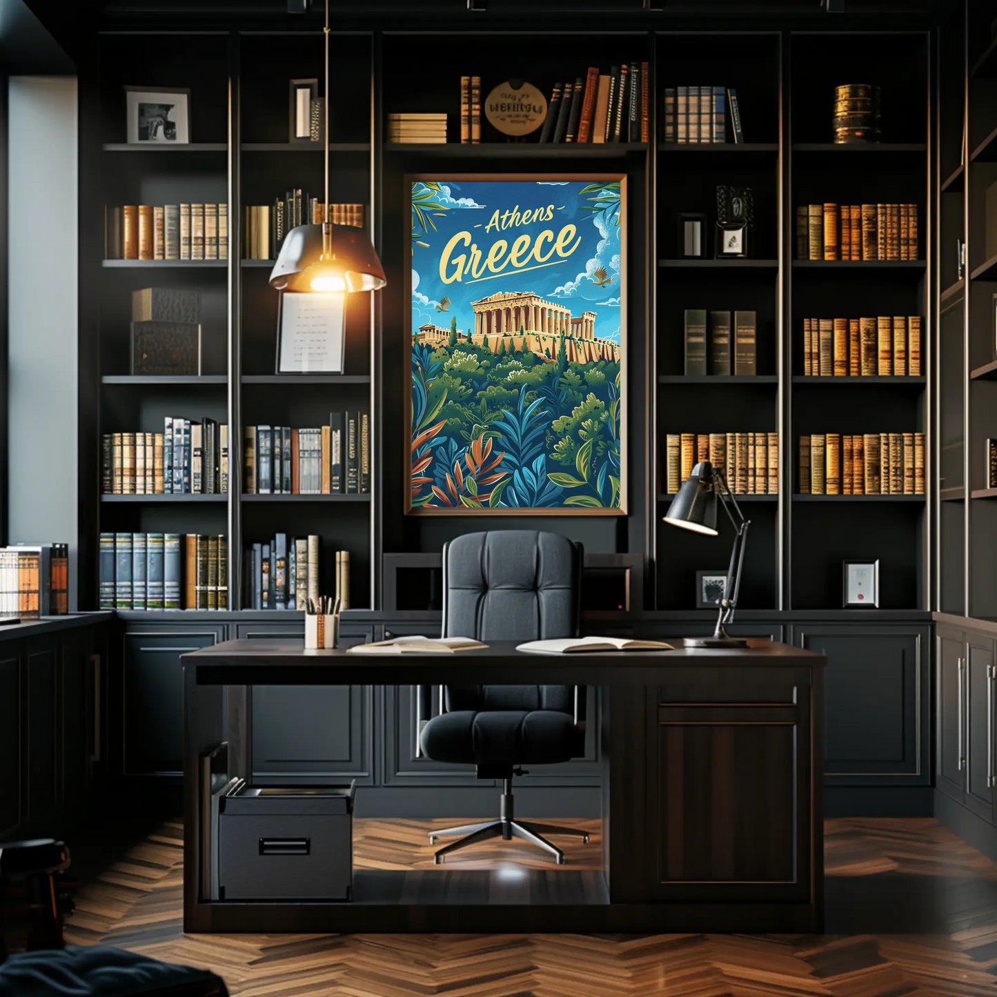 Athens Greece Ancient Acropolis View Travel Poster