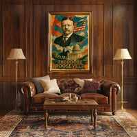 Theodore Roosevelt 26th President of the United States Layered Digital Collage Poster