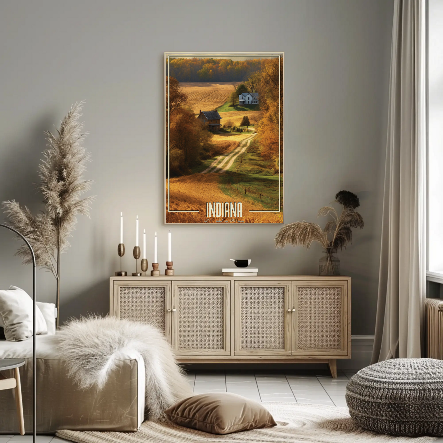Indiana Farm Vintage Poster