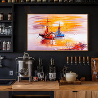 Tranquil Harbor at Sunset Poster