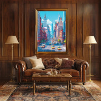 New York Cityscape Poster Modern Vibrant City Wall Art