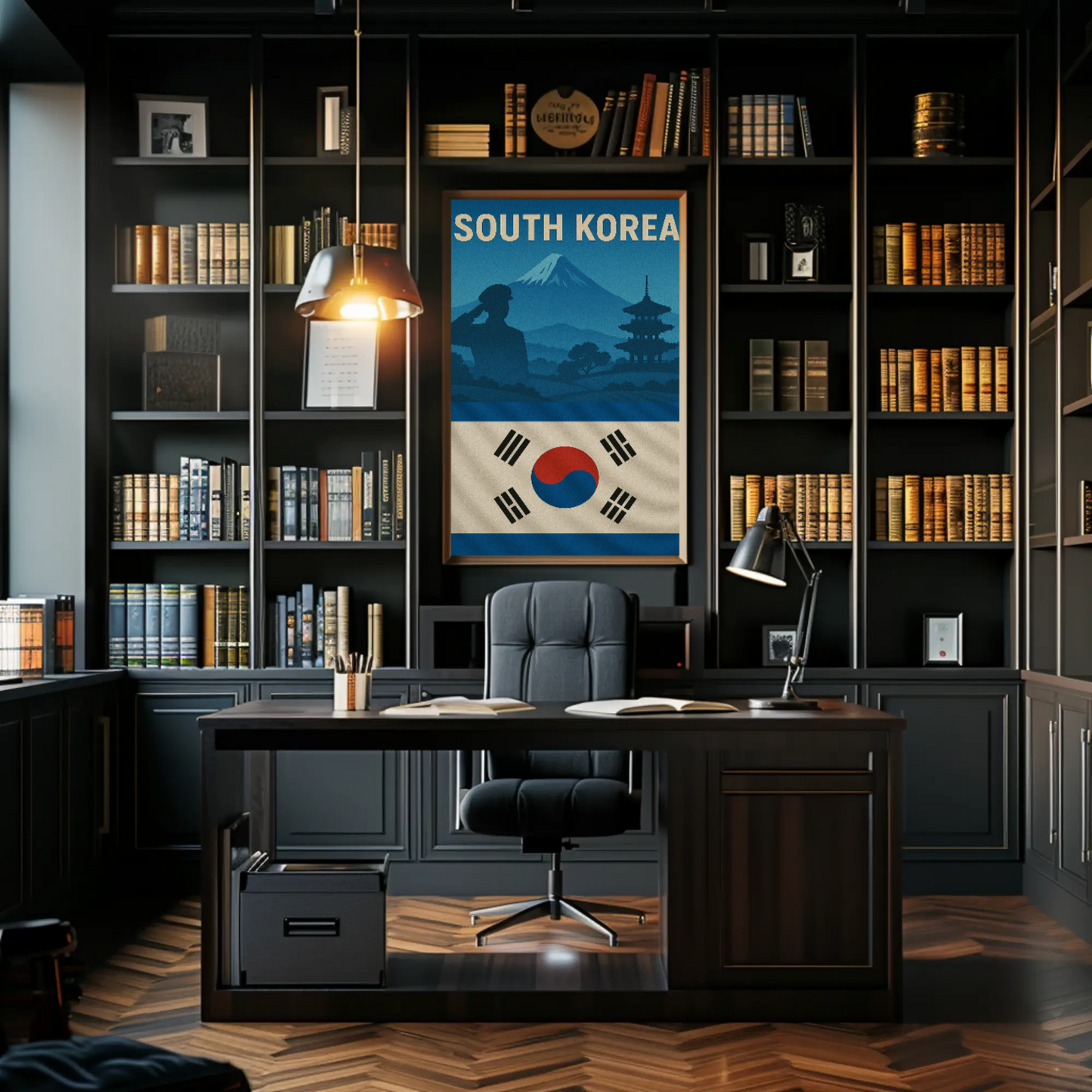 South Korea Patriotic Icons Vintage Heritage Poster