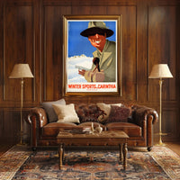 Vintage Carinthia Winter Sports Travel Poster PosterGoat