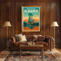 Discover Albania Vintage Travel Poster
