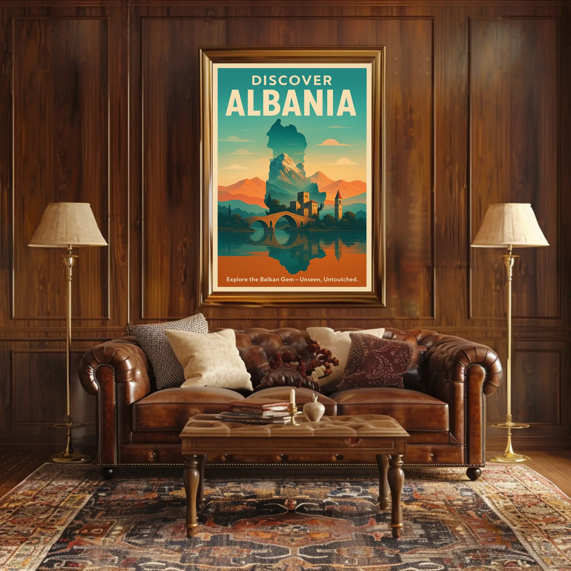 Discover Albania Vintage Travel Poster