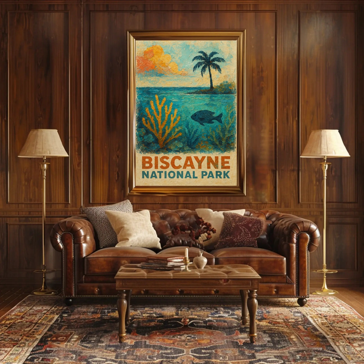 Biscayne National Park Seaside Escape Wanderlust Decor Lovers Vibrant Seascape Poster