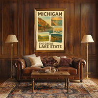 Michigan The Great Lake State Poster