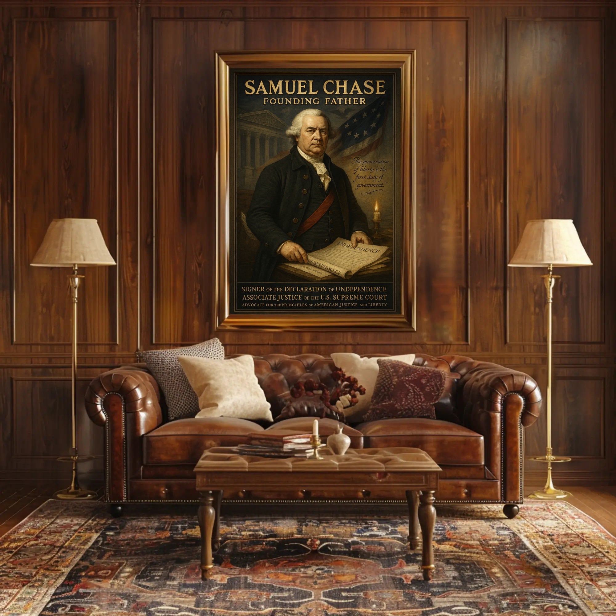 Samuel Chase Vintage Patriotic Historical or Presidential Poster PosterGoat