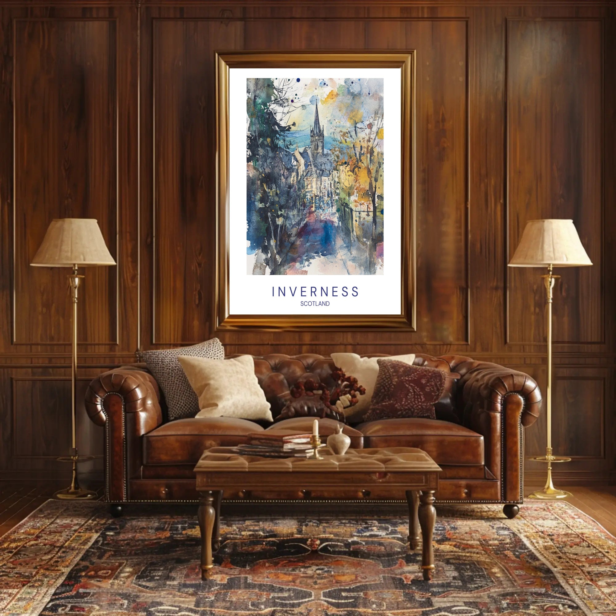 Inverness: A Watercolor Impression Poster PosterGoat