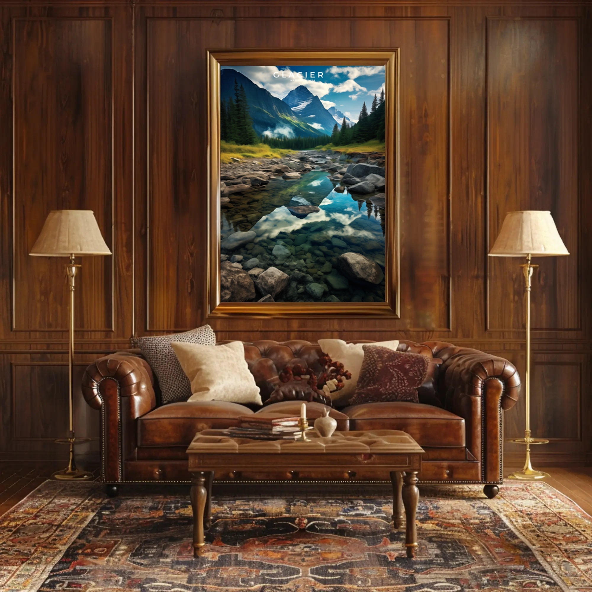Glacier Tranquil Landscape Poster Travel Wall Art