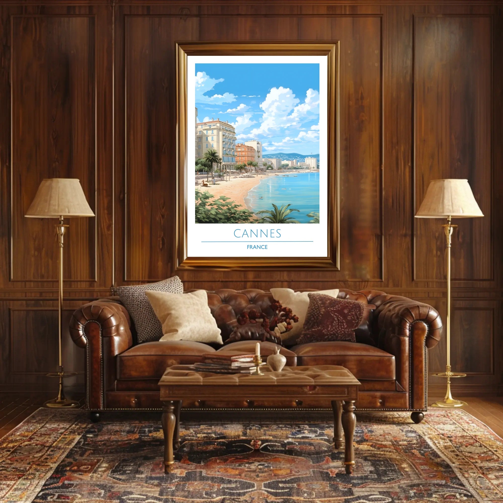 Scenic Beachfront of Cannes Poster