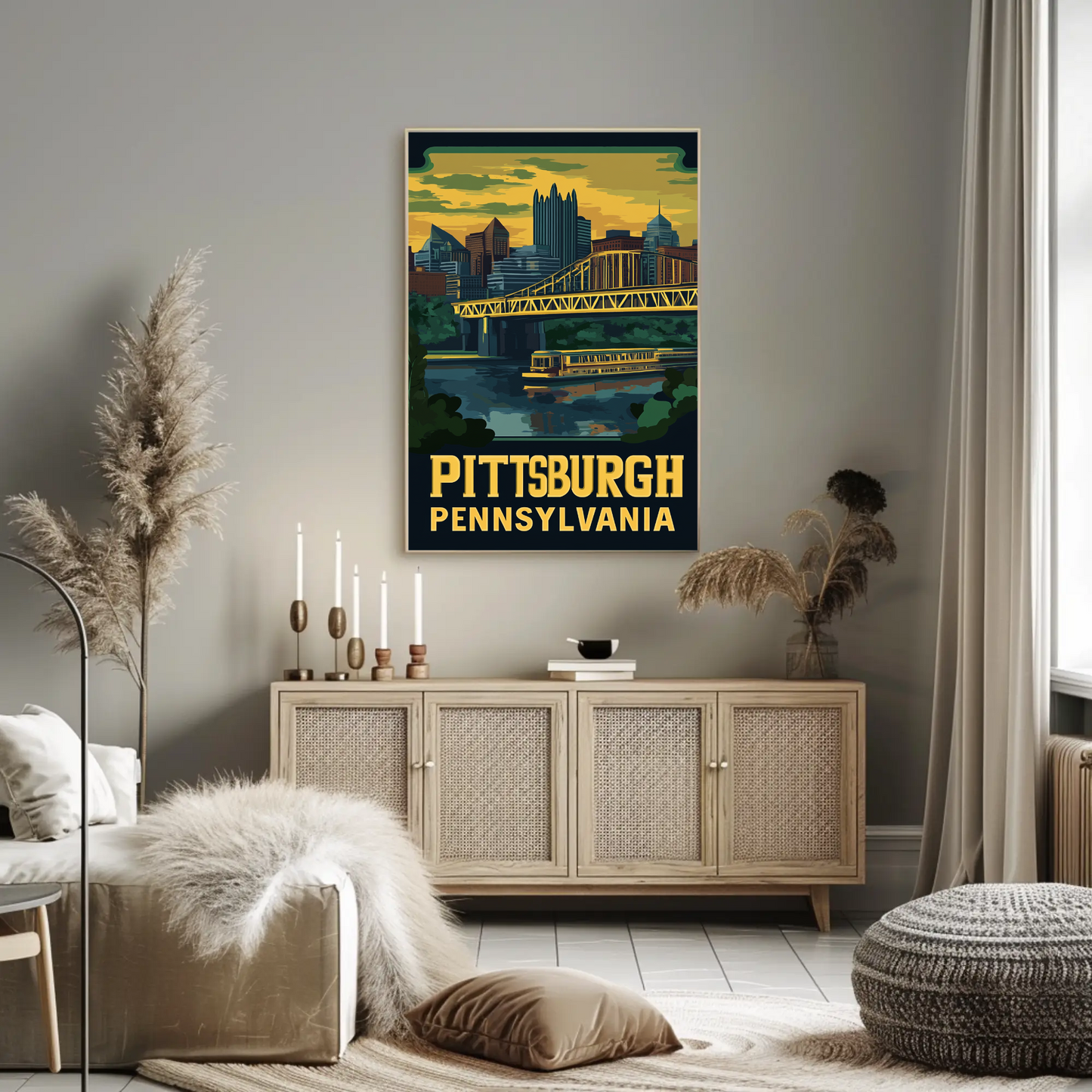 Pittsburgh, Pennsylvania Vintage Travel Poster