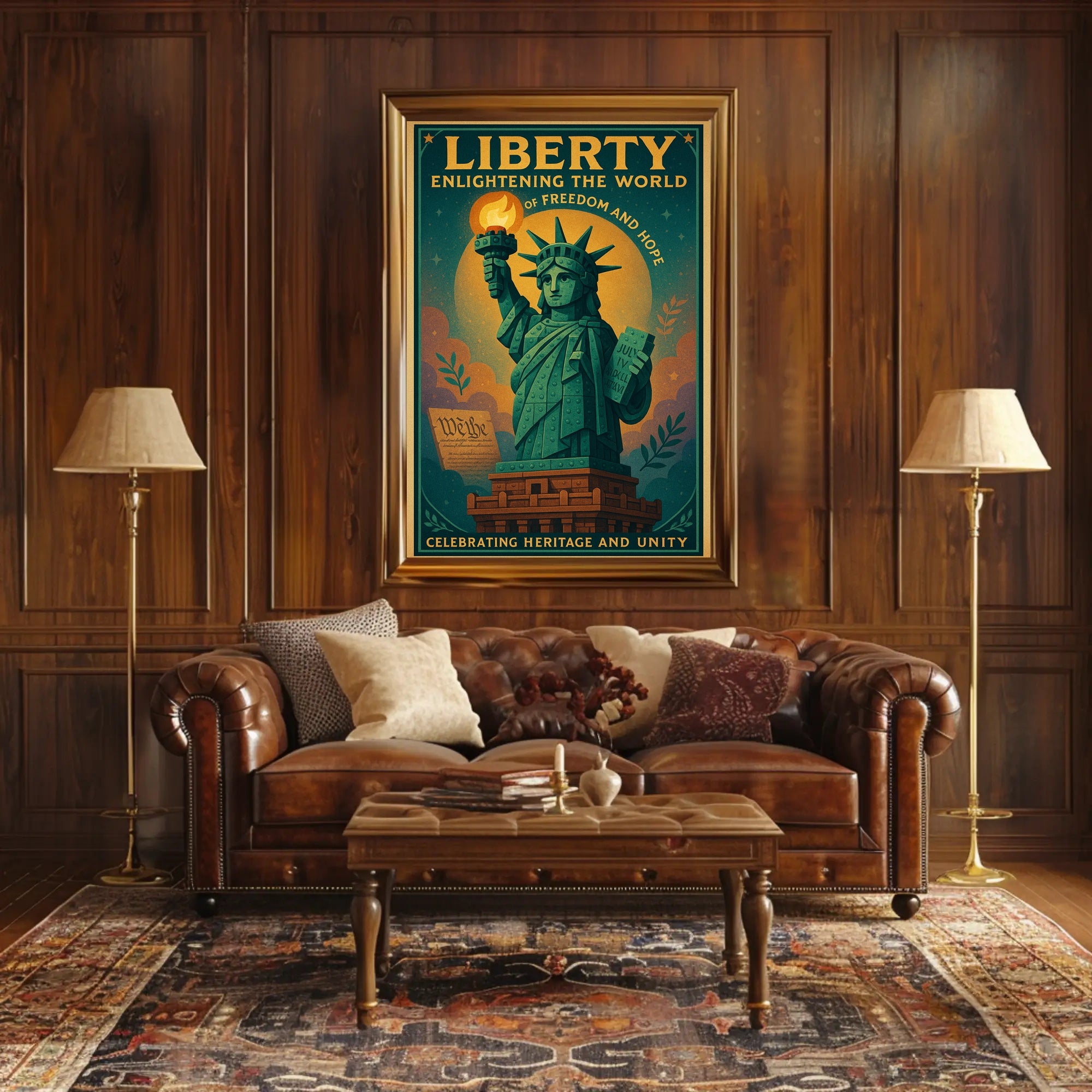Statue of Liberty Vintage Inspirational Cultural or Heritage Poster