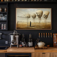 Surreal Landscape with Alien Forms Artistic Poster