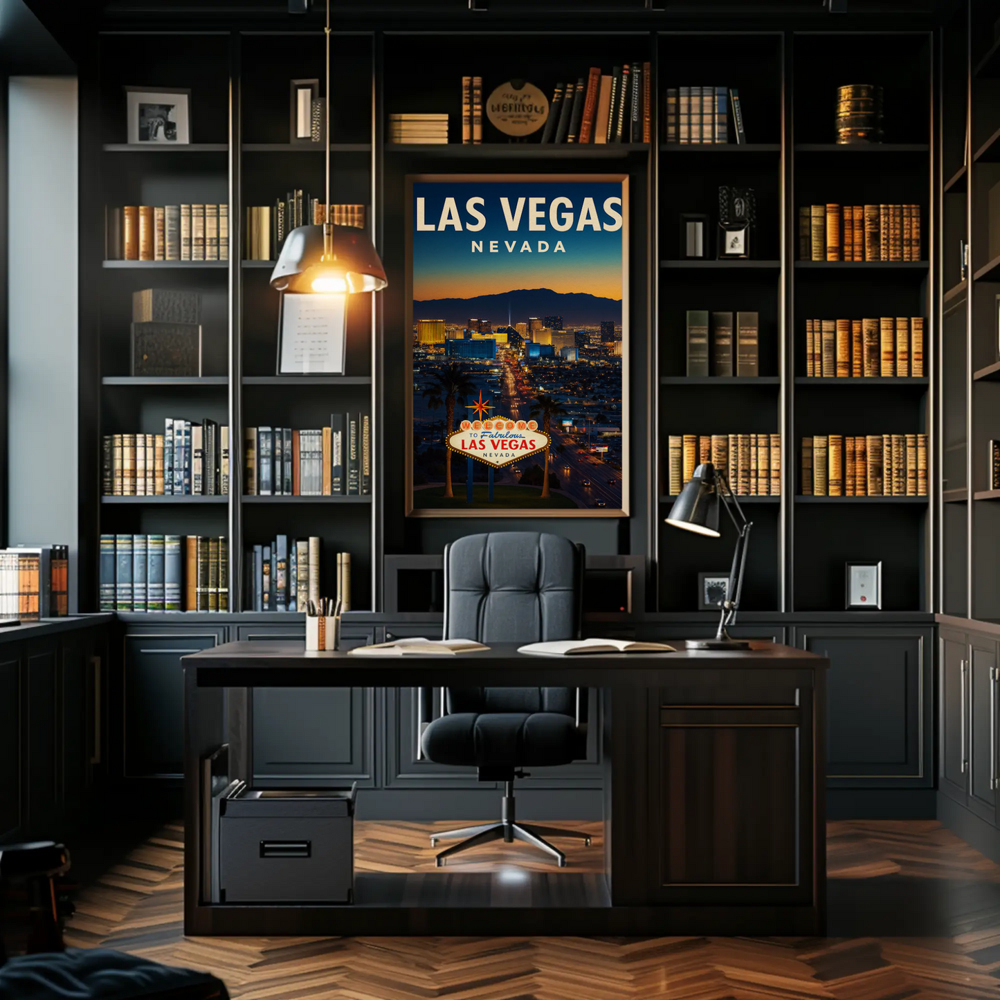 Night View Las Vegas Nevada Strip Lights Poster